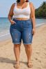 Picture of PLUS SIZE RIPPED PULL UP  BERMUDA SHORTS
